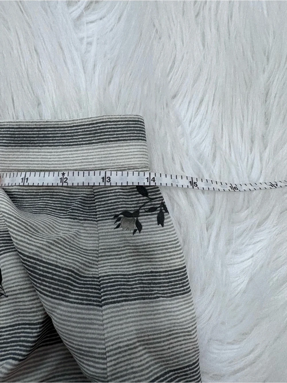 Vintage 90’s Chaus Preppy Wrapped Striped Gray & Cream Floral Skirt